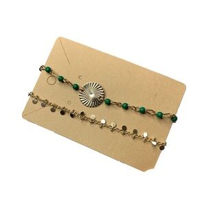 Green and gold bracelet set